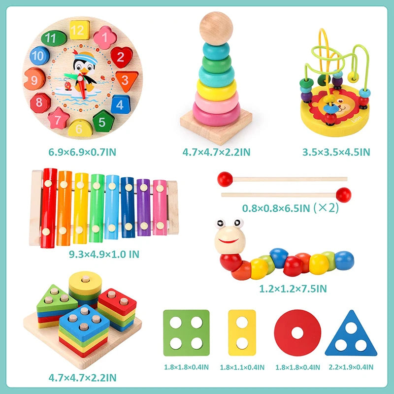 Montessori Baby Toys Kids 3D Wooden Puzzles Early Learning Baby Games Toys Educational Wooden Toys For Children Birthday Gifts